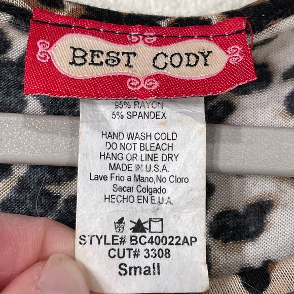 Leopard Print Bodycon Dress Side Slit Lightweight Mall Goth Gyaru McBling Y2k S - Picture 4 of 6